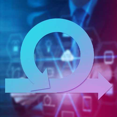 imagem de uma seta fazendo um círculo e seguindo