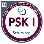 certificações na área de gestão. Imagem da certificação PSK I