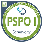 certificações na área de gestão. Imagem do selo PSPO I